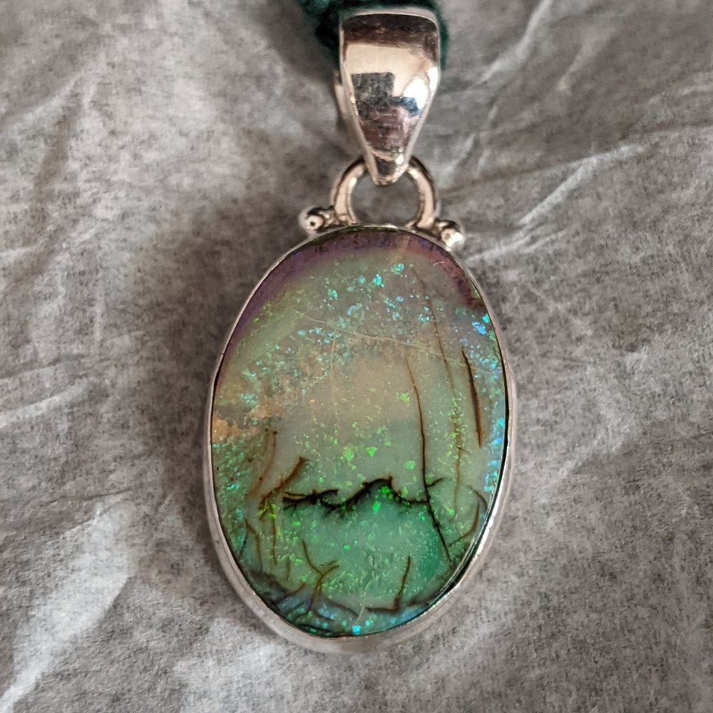 *SOLD* Sterling Opal .925 Silver Pendant - Picture 5 of 8